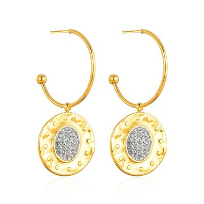 China Latest Design Ladies FASHIONABLE Custom Wholesale 18K Gold Plated Stainless Steel Elegant Jewelry Manufacturer Handmade Charm Earrings for sale