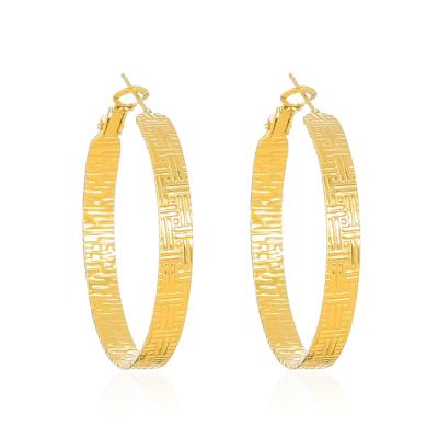 China Wholesale FASHIONABLE Custom 18K Gold Plated Stainless Steel Best Friend Women Jewelry Maker Stylish Pretty Big Hoop Earrings for sale