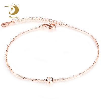 China Not Allergies Marlary New Arrival Rose Gold Plated Ankle Foot Bracelet Body Jewelry, Girls Fashion Anklets, Stainless Steel Anklet for sale