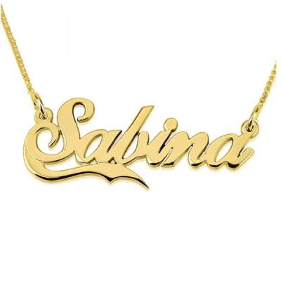 China MOQ 100 pcs casual/sporty each custom name 18K gold plated ladies women design letter name necklace personalized jewelry choker necklace for sale