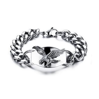 China Hiphop Personalized Polish Hand Eagle Shape Animal Stainless Steel Bracelet Men for sale