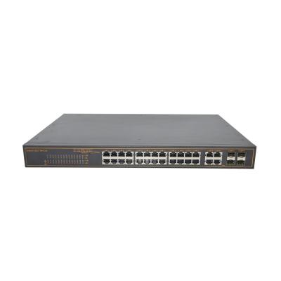 China POE 24+4 Ports Gigabit Switch 100-240vac Network Poe Compatible Industrial Poe Switch Ieee802.3af/At for sale