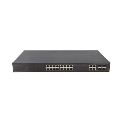 China POE 200w 16 Ports Poe And 4 Gigabit Ports Sfp / Rj45 Combo Industrial Ethernet Switch For IP Camera for sale