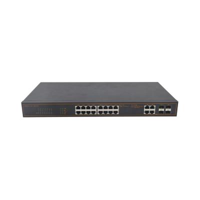 China POE OEM Industrial 16 Port 10/100base-Tx Ieee802.3af/At Poe Ethernet Switch With 4*Gigabit Port Combo for sale