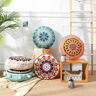 China Anti-Static Home Decoration Morocco Style Large Round Hippy Floor Pillow Cover Cushion Cover for sale