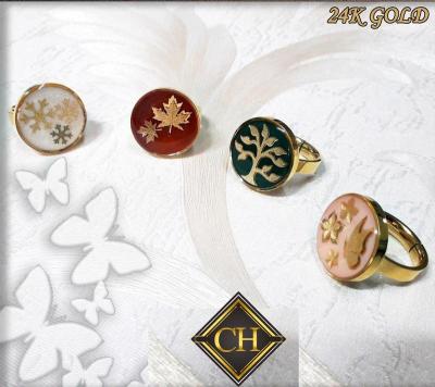 China Beautiful European Design Gold Art Four Season Ring for sale