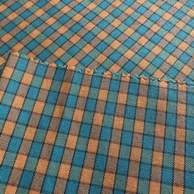 China Green And Orange School Uniform Check Fabric Shrink-Resistant Polyester Fabric for sale