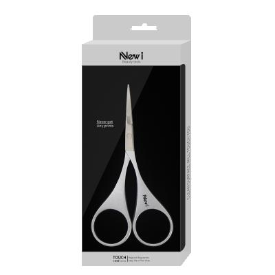 China Popular Newi Safety Stainless Steel Nose Hair Beauty Scissors Right Handed Scissors For Nose Trim Mustache With PVC Box for sale