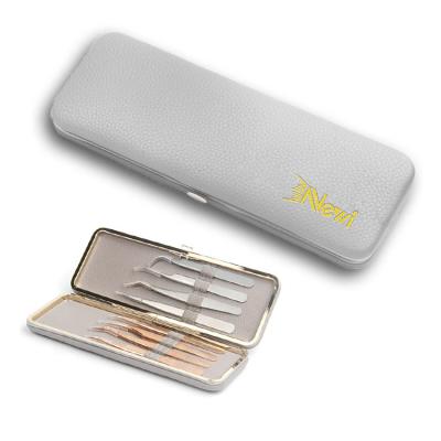 China Fashion NEWI Portable PU Leather Tweezers Bag Extended Eyelash Storage Magnetic Tweezers Box Case for sale