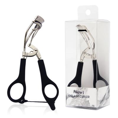 China Eyelash Styling Care Newi Black Rubber Handle with Rope Function Stainless Steel Eyelash Curler, Color Customization for sale