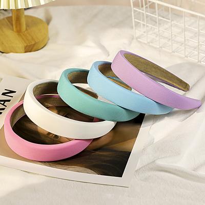 China Wide Creamy Foam Headbands Women Hair Decoration KISSWIFE Hair Circle Candy Color Hair Circle Sponge Headband for sale