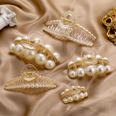 China KISSWIFE fashion plastic barrette hairpin the big cut hair bridle acrylic pearl hair claw for women for sale