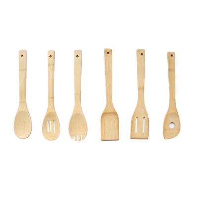 China Sustainable bamboo kitchen utensil set - bamboo wooden spoons for cooking - and spatula for sale