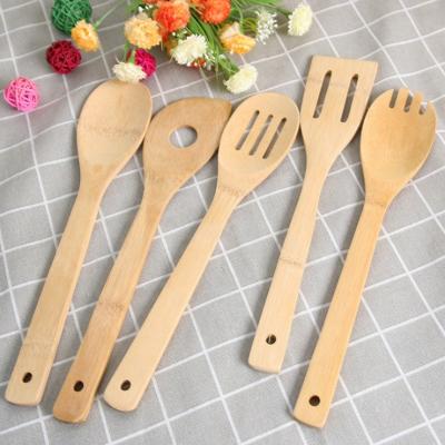 China Sustainable bamboo utensil set, wooden cooking spoons and spatulas, kitchen tools for sale