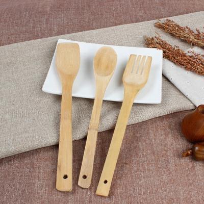 China Sustainable Bamboo Utensil Set Cooking Spoon Kitchen Cooking Tools For Pots And Pans Non-Stick Cookware Turner Spatula Mixing Forked for sale