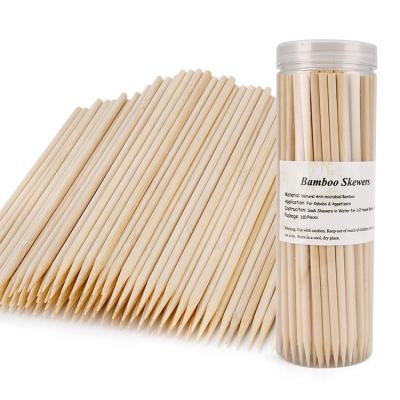 China Easily Cleaned 110 Pcs 7 Inch Bamboo Skewers - 5mm Thick Natural Semi Sharp Bamboo Sticks GRILL Caramel Candy Apple Sticks for sale