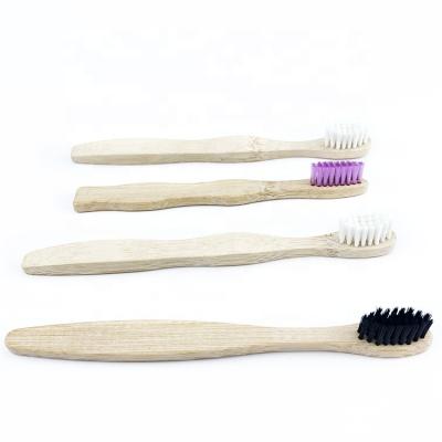 China Disposable Freestanding Bamboo Toothbrush With Charcoal Bristle Biodegradable Bamboo Charcoal Bristle Toothbrush for sale