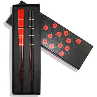 China Disposable Premium Grade Japanese Natural Wooden Chopsticks, Reusable Classic Style, 2 Pairs With Case, Value Gift Set for sale