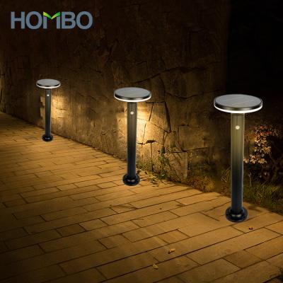 China LANDSCAPE HOMBO Garden Bollard Light Ip65 Smart Aluminum Waterproof Round 6W LED Solar Lawn Light for sale