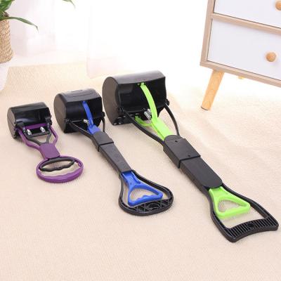 China Sustainable Cute Portable Plastic Pet Short Poop Pick Up Toilet Pet Pooper Scooper With 28cm 60cm Handle for sale