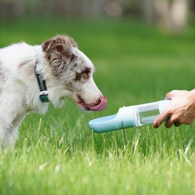 China Sustainable Wholesale Outdoor Portable Dog Travel Portable 2 In 1 Dog Water Bottle With Food for sale