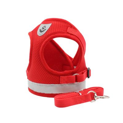 China 2021 Hot Selling Reflective Colorfast Adjustable Reflective Soft No Smell Pet Harness Set for sale