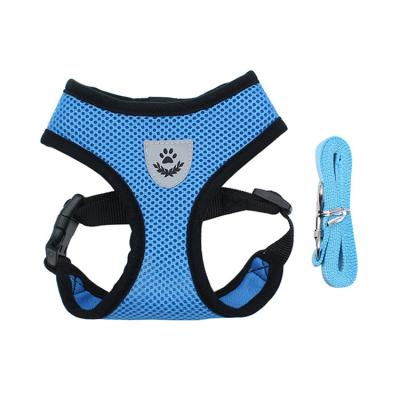 China Hot Selling Fashionable Soft Reflective Mesh Fabric Adjustable Puppy Harness Set for sale