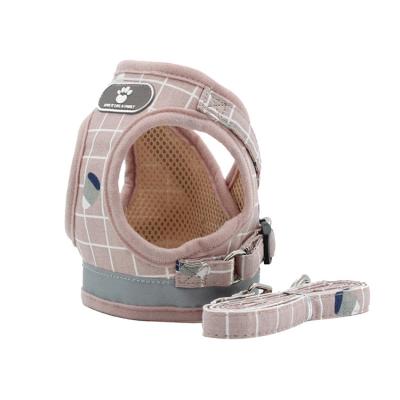 China Outdoor Reflective Adjustable Plaid Cats and Dogs Small Medium Harness Vest for sale