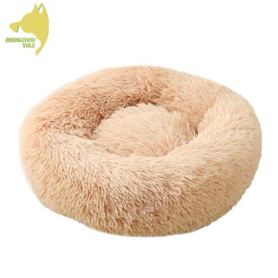 China Wholesale Breathable Soothing Faux Donut Fur Around Luxury Soft Plush Cat Pet Bed Dog Furry for sale