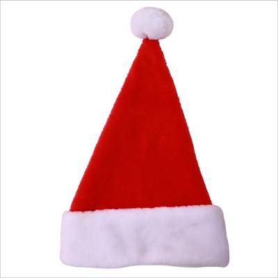 China Soft Custom Christmas Gift Hats Adult Woven Fabric Christmas Party Non Knit Sublimation Christmas Hat Kids for sale