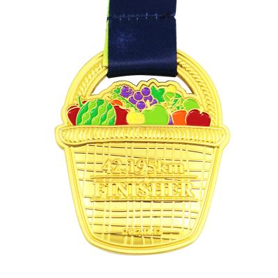 China Global Custom Kids Halloween Trophies Zinc Alloy Race Sports Marathon Car Medal Strap With Ribbon for sale