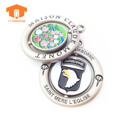 China Hollow Rotating Metal Key Chain Spain Souvenir Spotlight Key Chain Cool Rotating Metal Manufacturer Custom for sale