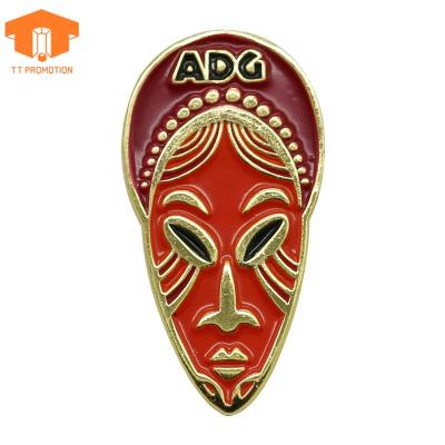 China High Quality Europe Gold Plating Religious Religious Women Head Oman Badge Pin for sale