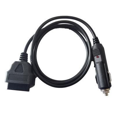 China Cable de diagnóstico 16 Pin Female OBD2 de la extensión OBDII al adaptador encendedor de cigarrillos en venta