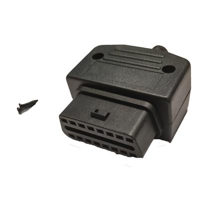 China Auto Styling OBD2 16Pin Mannelijke Behuizing OBD Stekker OBDII Mannelijke Connector J1962 16Pin + SR + OBD Connector + schroeven Diagnose Te koop