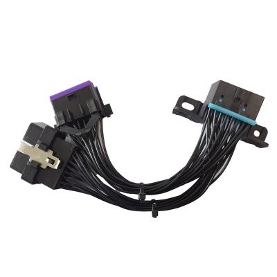 China Cable de diagnóstico 16 Pin Male To de la extensión OBDII del escáner 2 12V femeninos 24V en venta