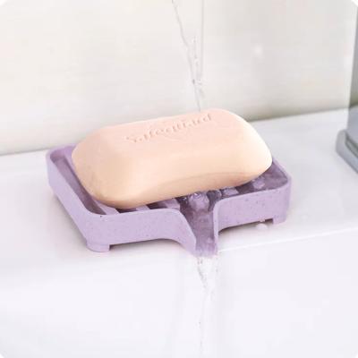 China Modern Eco Friendly Travel Bathroom Toilet Silicone Drain Soap Holder Box Soap Dish for sale