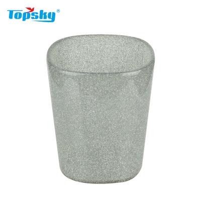 China Resin Sustainable Waste Bin Transparent Bathroom Accessories Trash Cans for sale