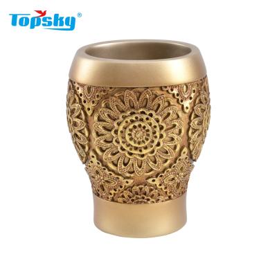 China 8*6*11.5CM Classic Design Polyresin Topsky New Fashion Viable Luxury Custom Bath Tumbler Cups New/Postmodern Stocked Eco-Friendly * for sale