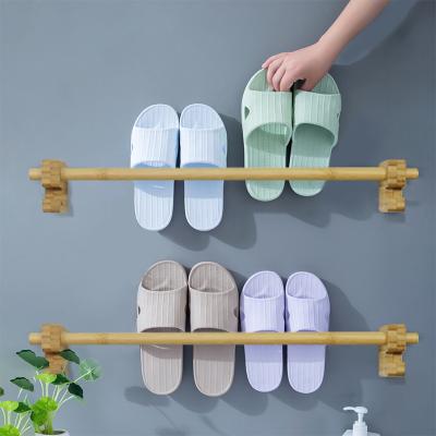 China Wall Mounted Bamboo Hook Holder Hot Sale Fashion Coat Dress Coat Hanger Hat Hanger Towel Rack for sale