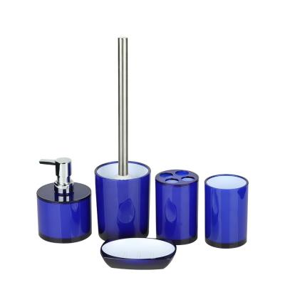 China Sustainable Bathroom Accessory Purple Plastic Bathroom Set For Washroom for sale