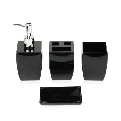 China Sustainable Classics Black 4-Piece Bath Bases And Vanity Luxury Accessory Set for sale