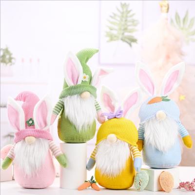 China Eco-Friendly Easter Doll Holiday Decoration Gnome Ornament Craft Spring Gnome Bunny Ornament Plush Toy Gnome Spring Rabbit with Bunny Ear for sale