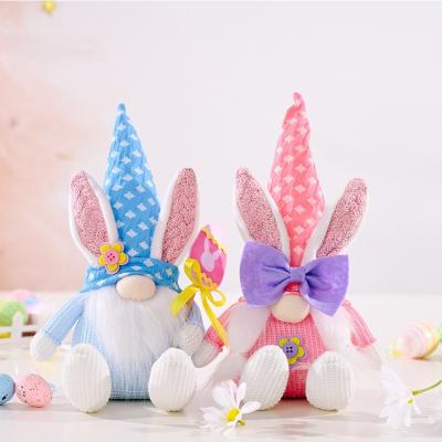 China Hot Selling Handmade Cloth Eco-Friendly Elf Bunny Plush Toys Doll Rabbit Easter Bunny Gnomes Valentine Easter Amazon Craft Gnome for sale