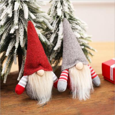 China Hanging Christmas Ornament Christmas Decor Supplies Plush Santa Gnome Ornament Xmas Tree Doll Faceless Hanging Hat Long Pendant Doll for sale