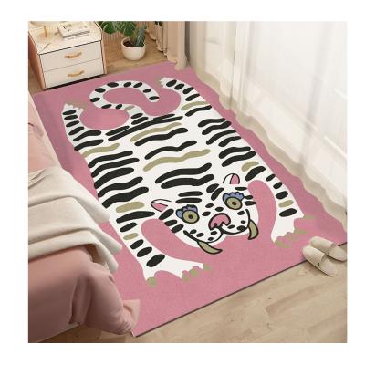 Κίνα Washable Plush Custom Absorbent Area Rugs 3D Tiger Shape Nordic Cashmere Living Room Rugs And Blankets Christmas Decoration προς πώληση