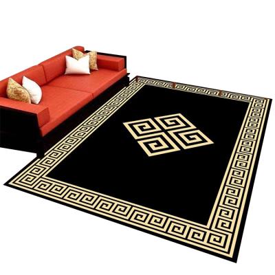 Κίνα Hot Selling Washable Rugs Luxury Melting Oversized Blankets Black And Gold Area Living Room Rugs προς πώληση