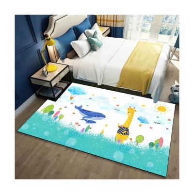 Cina Wholesale 3d cartoon custom velvet cute animal print home soft living room carpet in vendita