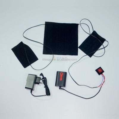 China DIY Heating Clothing Heated System For Clothing / Vest Powered By 7.4v Rechargeable Battery for sale