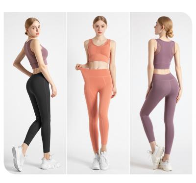 China Leesourcing QUICK DRY Recycled Fabric Yoga Set Custom Logo OEM Professional Yoga Pants Recycled Manufacturer for sale